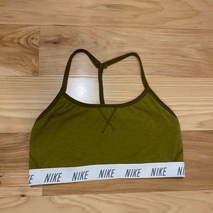 Olive green Nike sports bra